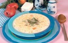 Рыбный суп с плавленым сыром в скороварке