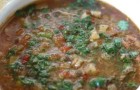 Суп с баклажанами и зеленым луком в скороварке
