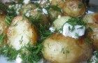 Картофель с фетой и горошком